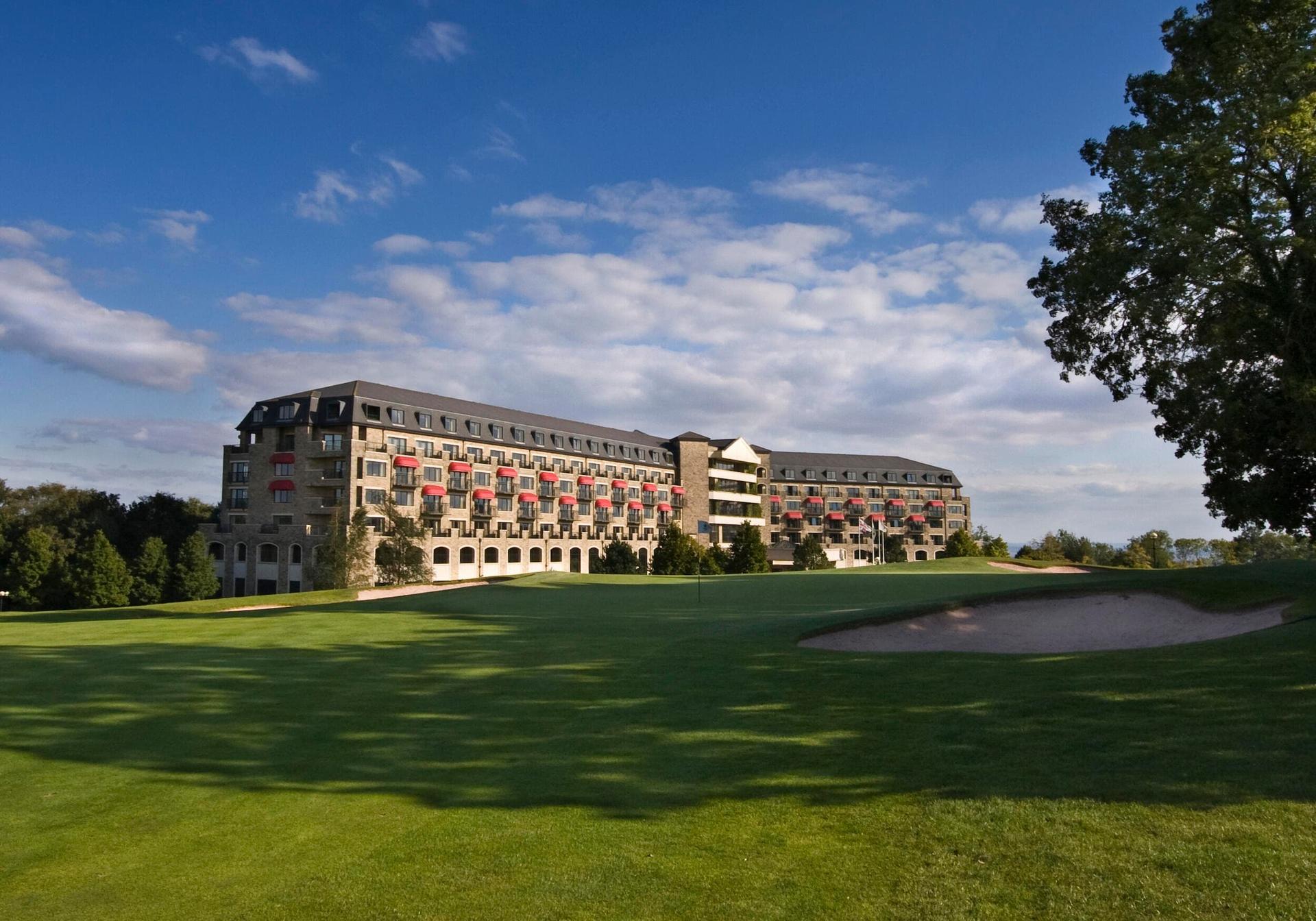 Panoramic view of the Celtic Manor Resort in Wales