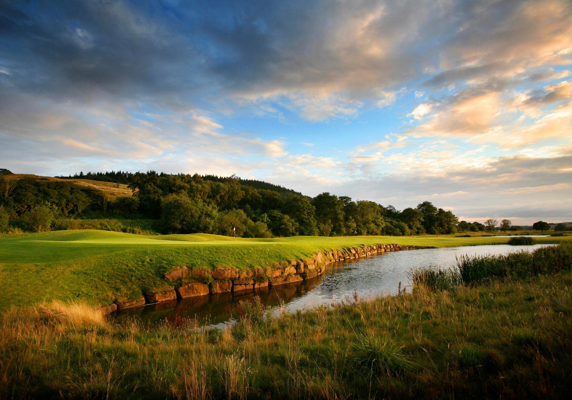 Panoramic view of the Celtic Manor Resort golf course