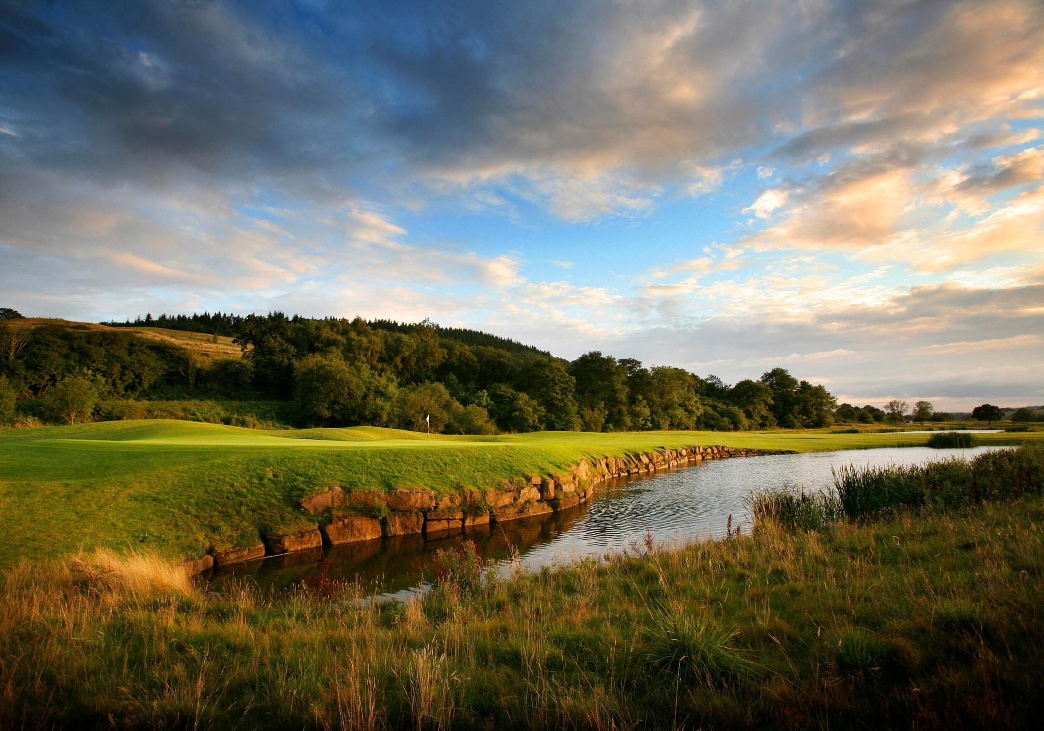 Panoramic view of the Celtic Manor Resort golf course