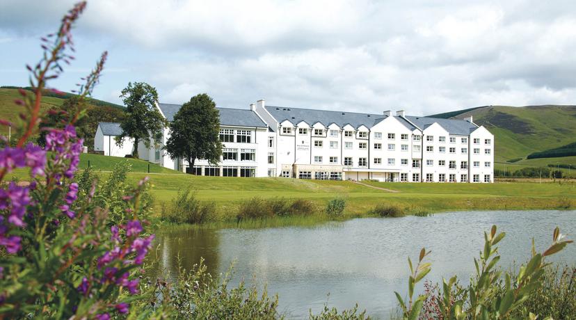 The Macdonald Cardrona Hotel overlooking the course