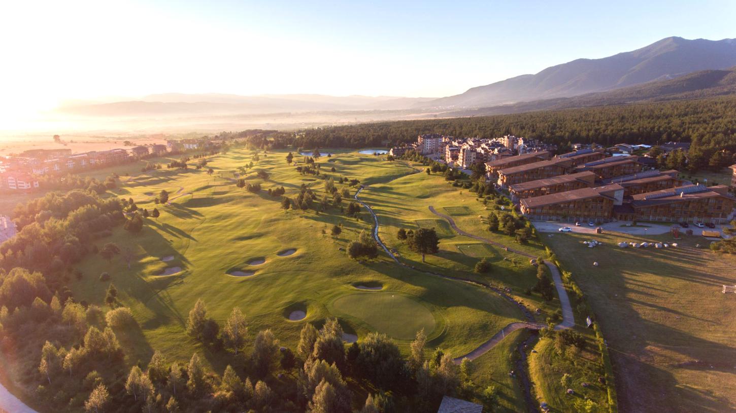 Aerial view of the Pirin Golf Hotel & Spa golf course
