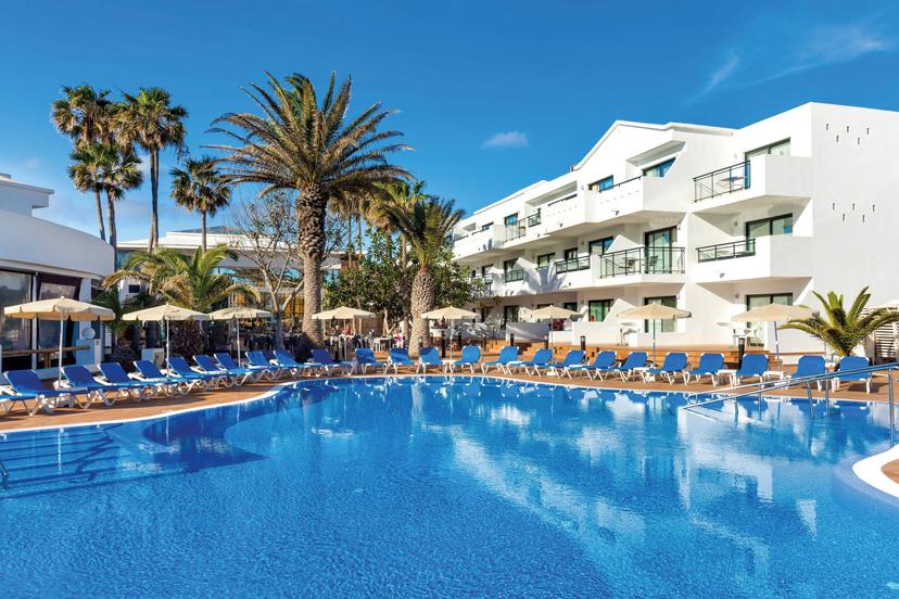 The THB Lanzarote Beach building overlooking the outdoor pool at THB Lanzarote Beach