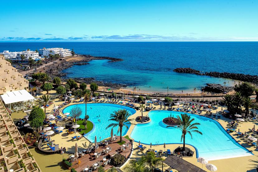 Overhead view of the coastal outdoor pool